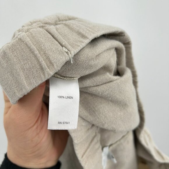 J. JILL Women's Khaki Tan 100% Linen Stretch Straight Leg Office Pants Small - Picture 7 of 7